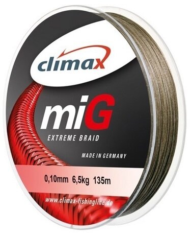 Леска плетеная Climax Mig Extreme Braid 135м, 0.18мм, цв. табак