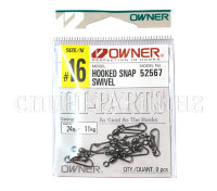 Вертлюг с карабином OWNER HOOKED SNAP SWIVEL 52567 №16