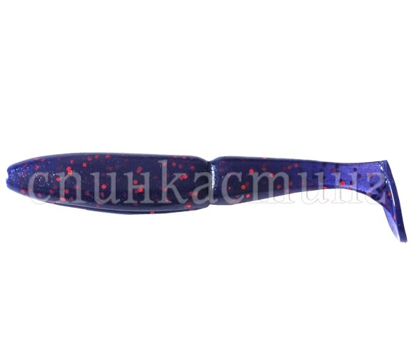 Виброхвост Grows Culture Samurai OneUp Shad 4'', цв. 05 Purple Red Flash UV