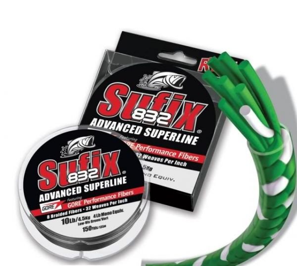 Леска плетеная SUFIX 832 Braid Lo Vis Green 135м 0.20мм