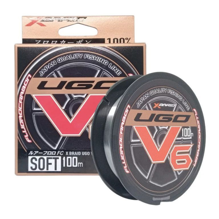 Леска YGK X-Braid UGO V6 Soft Fluorocarbon #2.0 0.235mm 100m