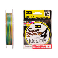 Плетеный шнур Duel PE Super X-Wire 4 150m #0.8, цв. Multicolor