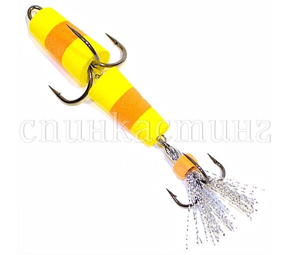 Пенополиуретановая приманка XXL Fish Флажок 9см, цв. ЖОЖ (в блистере)